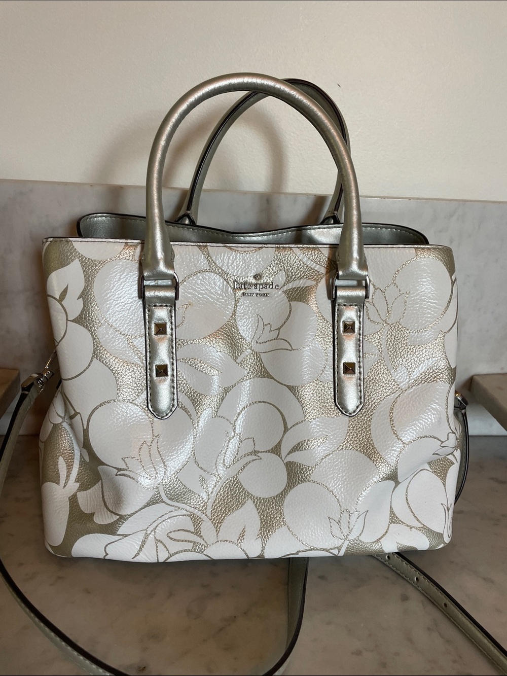 KATE SPADE Larchmont Avenue Breezy Floral Evangelie Satchel Bag